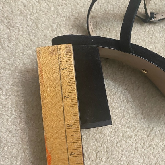 Pelle Moda Black Suede Strappy Block Heel Platform Sandals Size 8M - Picture 4 of 12